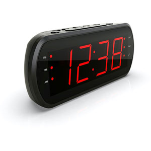 photo Radio réveil double alarme, Led Rouge