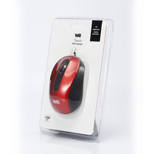 photo Souris filaire 1200 DPI - Rouge