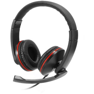 photo Casque filaire réglable double jack 3.5mm - Noir