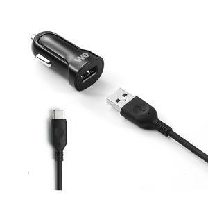photo Chargeur allume-cigare 1p USB + câble USB/USB-C