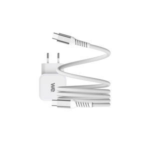 photo Chargeur USB-C 20W + câble USB-C/USB-C - Blanc