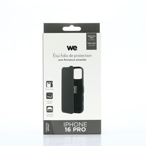 photo Etui folio aimenté pour iPhone 16 Pro - Noir