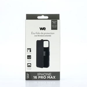 photo Etui folio aimenté pour iPhone 16 Pro Max - Noir