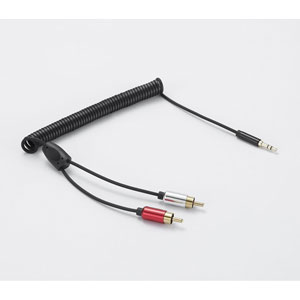photo Câble Jack mâle 3.5mm / 2 RCA torsadé - 2m / Noir