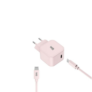 photo Chargeur secteur + Câble USB-C/Lightning - Rose