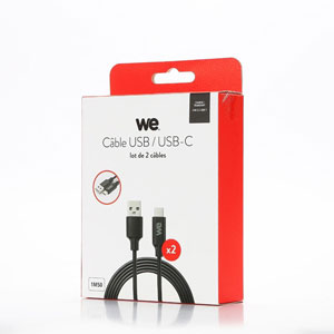 photo Lot de 2 câbles USB/USB-C - 1,50m / Noir