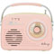 Enceinte/Radio rétro - Rose (pile non incluse)