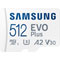 SAMSUNG EVO Plus (2024) microSDXC UHS-I - 512Go + Adapt SD