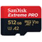 Sandisk Extreme PRO microSDXC UHS-I - 512Go + Adapt SD