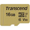 TRANSCEND 500S microSDHC UHS-I U3 - 16Go + Adaptateur SD