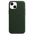 Photos Coque cuir MagSafe iPhone 13 mini - Vert séquoia