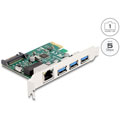 Photos Carte PCIe x1 vers 3 x USB 5Gbps + 1 x LAN