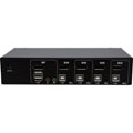 KVM DisplayPort 4K/USB/Audio 4 ports + câbles