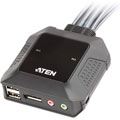 KVM à câble DP USB 2 ports avec sélecteur de port