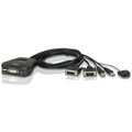 Photos KVM à câble DVI USB 2 ports +sélecteur de port