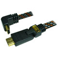 Photos Câble HDMI 1.4 plat tissé plaqué Or - 2m