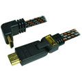 Photos Câble HDMI 1.4 plat tissé plaqué Or - 3m