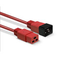 Rallonge secteur C20 vers C19, rouge, 1m