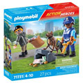 Policier chien de recherche, voleur et accessoires