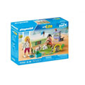 Animalerie avec enclos à lapins et tapis de jeux