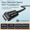 Câble Thunderbolt 5 - 0,8m / Noir