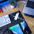 Hub USB-C HyperDrive Flex 8 ports - Blanc, bleu